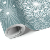 mooi omslagpapier met sneeuwvlokken in de winter cadeaupapier (Rol Hoek)