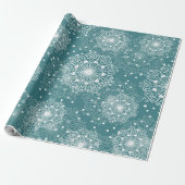 mooi omslagpapier met sneeuwvlokken in de winter cadeaupapier (Uitgerold)