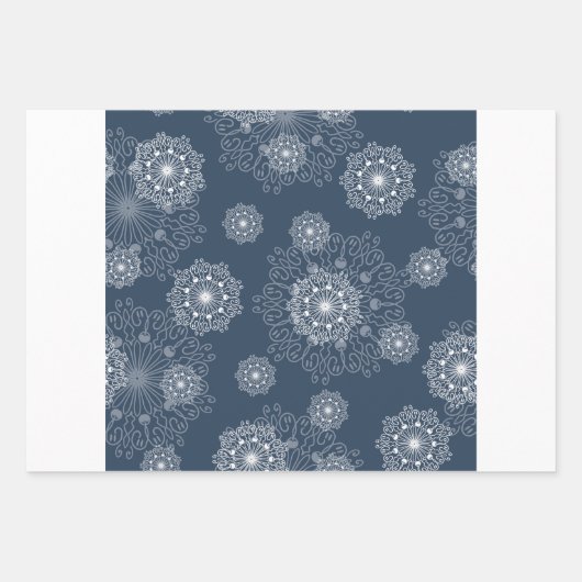 mooi omslagpapier met sneeuwvlokken in de winter inpakpapier vel (Voorkant)