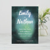 Mooi onder de SARS Green Typography Wedding Save The Date (Staand voorkant)