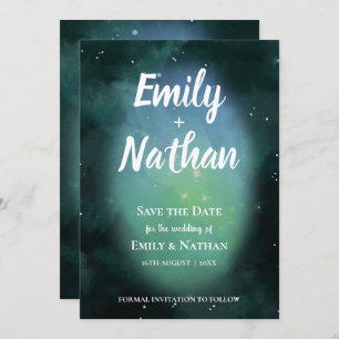 Mooi onder de SARS Green Typography Wedding Save The Date