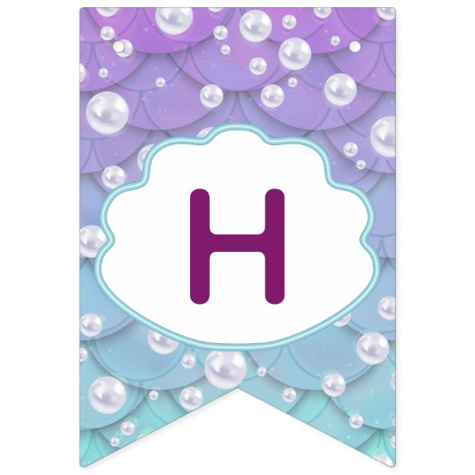 Mooi Onder het Zee Zeemeermin Verjaardag Vlaggetjes (Tweede vlag)