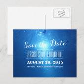 Mooi onder Zee Blue Wedding Save the Date Aankondigingskaart (Voorkant / Achterkant)