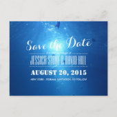 Mooi onder Zee Blue Wedding Save the Date Aankondigingskaart (Voorkant)