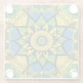 Mooi Onderzetter. Mandala ontwerp. Glazen Onderzetter (Achterkant)
