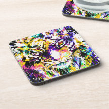 Mooi Onderzetter Tiger | Kleurrijke tijgerOnderzet
