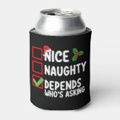 Mooi ondeugend hangt ervan af wie er kerst vraagt blikjeskoeler (Blikje Voorkant)