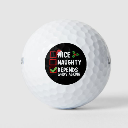 Mooi ondeugend hangt ervan af wie er kerst vraagt golfballen (Voorkant)