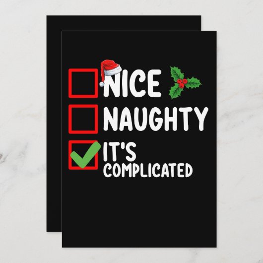 Mooi ondeugend Het is ingewikkeld Kerstlijstdeksel Kaart (Voorkant / Achterkant)