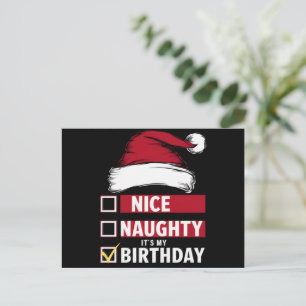 Mooi ondeugend Het is mijn verjaardag Kerstlijst K Feestdagenkaart