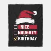 Mooi ondeugend Het is mijn verjaardag Kerstlijst K Fleece Deken (Voorkant)