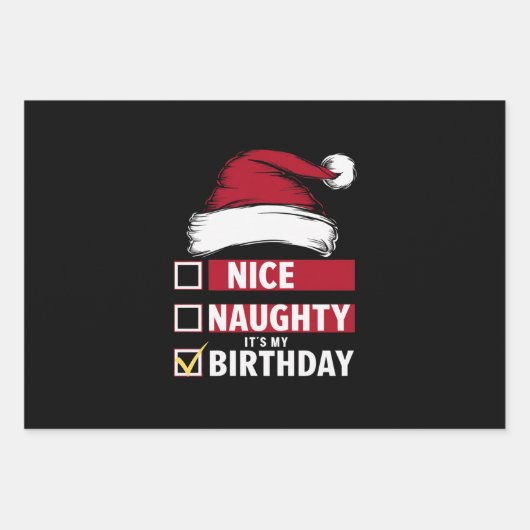 Mooi ondeugend Het is mijn verjaardag Kerstlijst K Inpakpapier Vel (Voorkant)