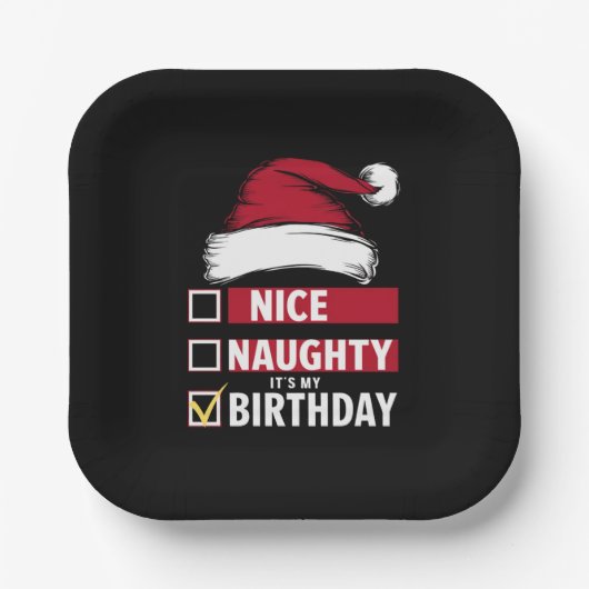 Mooi ondeugend Het is mijn verjaardag Kerstlijst K Papieren Bordje (Voorkant)
