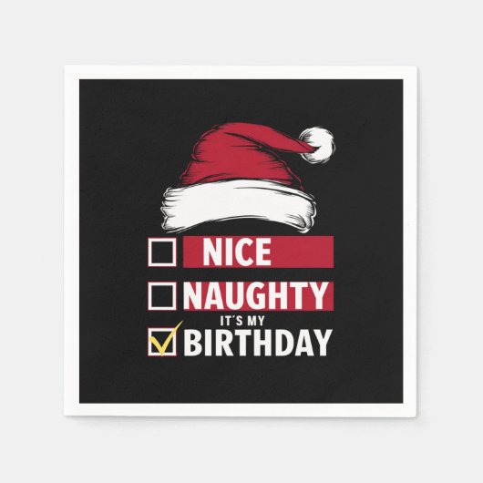 Mooi ondeugend Het is mijn verjaardag Kerstlijst K Servet (Voorkant)