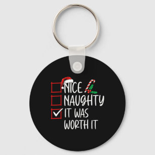 Mooi ondeugend het was de moeite waard het kerstli sleutelhanger