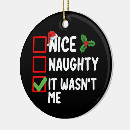 Mooi ondeugend Het was niet mij Kerstlijst familie Keramisch Ornament (Links)