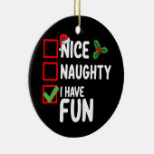 Mooi ondeugend ik heb leuke kerstman lijst keramisch ornament (Rechts)