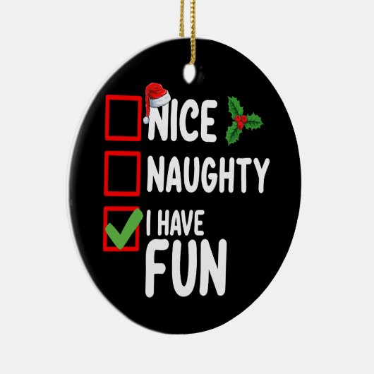 Mooi ondeugend ik heb leuke kerstman lijst keramisch ornament (Rechts)