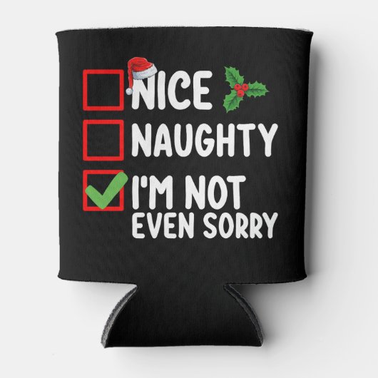 Mooi ondeugend Ik heb niet eens spijt Kerstlijst Blikjeskoeler (Voorkant)