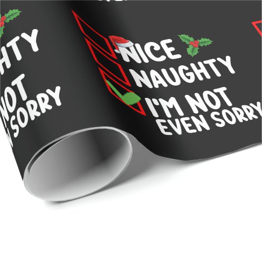 Mooi ondeugend Ik heb niet eens spijt Kerstlijst Cadeaupapier (Rol Hoek)