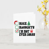 Mooi ondeugend Ik heb niet eens spijt Kerstlijst Kaart (Gele Bloem)
