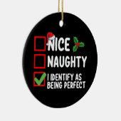 Mooi ondeugend Ik identificeer me als perfect Kers Keramisch Ornament (Rechts)