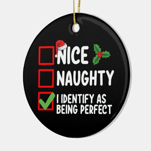 Mooi ondeugend Ik identificeer me als perfect Kers Keramisch Ornament (Links)