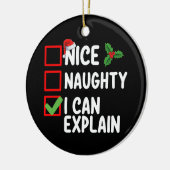 Mooi ondeugend Ik kan uitleggen Kerstlijst vakanti Keramisch Ornament (Links)