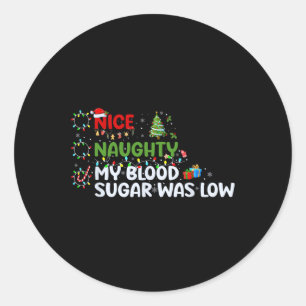 Mooi ondeugend mijn bloedsuiker was lage kerstlijs ronde sticker