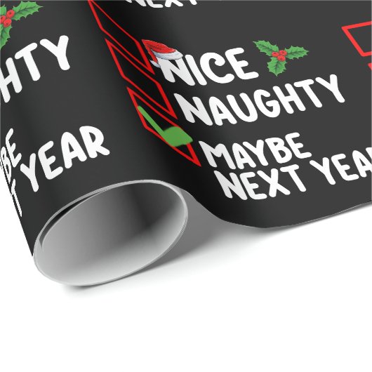 Mooi ondeugend misschien volgend jaar Kerstman Ker Cadeaupapier (Rol Hoek)