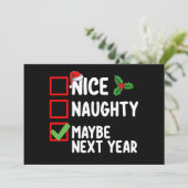 Mooi ondeugend misschien volgend jaar Kerstman Ker Kaart (Staand voorkant)