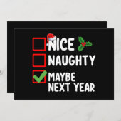 Mooi ondeugend misschien volgend jaar Kerstman Ker Kaart (Voorkant / Achterkant)