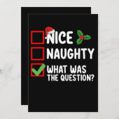 Mooi ondeugend wat was de vraag kerstlijst kaart (Voorkant / Achterkant)