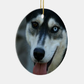 Mooi One Blue Eye Siberian Husky Keramisch Ornament (Rechts)