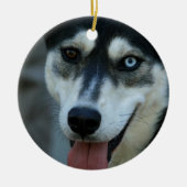Mooi One Blue Eye Siberian Husky Keramisch Ornament (Voorkant)