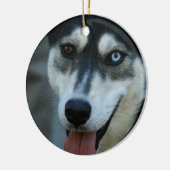 Mooi One Blue Eye Siberian Husky Keramisch Ornament (Links)