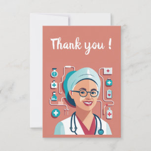 Mooi ontwerp om de verpleegkundigen te bedanken bedankkaart