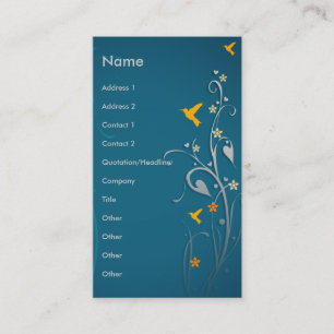 mooi ontwerp voor kolibrie en zwenkbloem visitekaartje