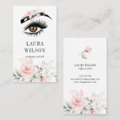 Mooi Oog Met Blush Roze Waterverf Bloemen Visitekaartje (Voorkant / Achterkant)
