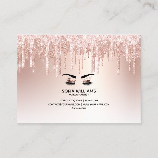 Mooi Oog met Gouden Kroon lange wimper Nazorg Aanbevelingskaartje (Achterkant)