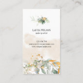 Mooi Oog met groen Waterverf Bloemen Visitekaartje (Achterkant)