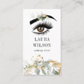 Mooi Oog met groen Waterverf Bloemen Visitekaartje (Voorkant)