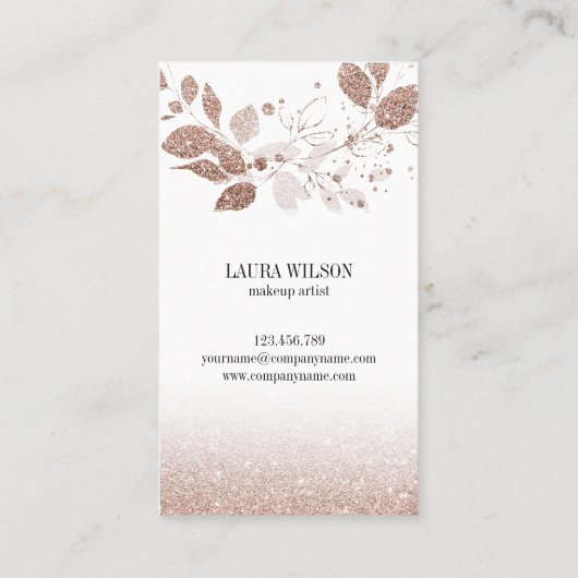 Mooi Oog met Roos Gouden Waterverf Bloemen Visitekaartje (Achterkant)