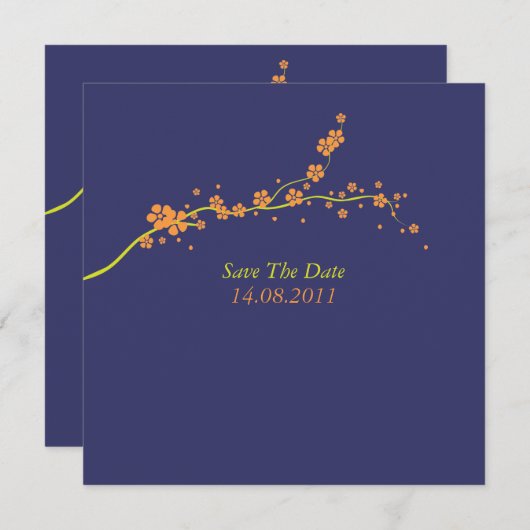 Mooi Oranje Blossom Weddenschap Bewaar de datum Save The Date (Voorkant / Achterkant)