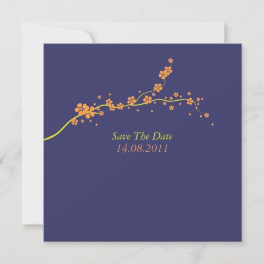 Mooi Oranje Blossom Weddenschap Bewaar de datum Save The Date (Voorkant)