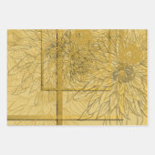 Mooi Oranje goudgroen flessenpatroon Inpakpapier Vel (Voorkant 3)