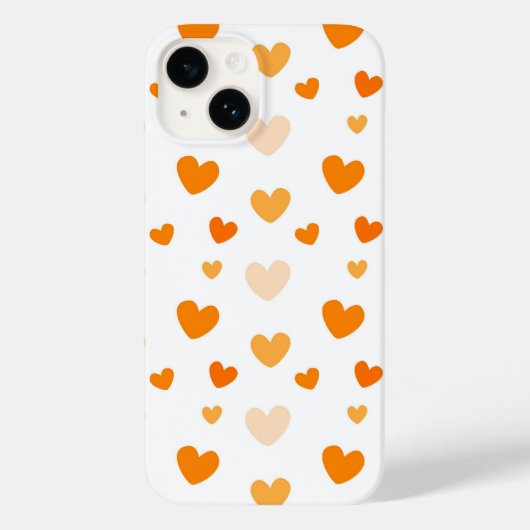 Mooi oranje hartenpatroon Case-Mate iPhone case (Achterkant)