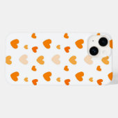Mooi oranje hartenpatroon Case-Mate iPhone case (Achterkant (horizontaal))
