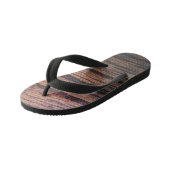 Mooi oud hout kinder teenslippers (Schuin)