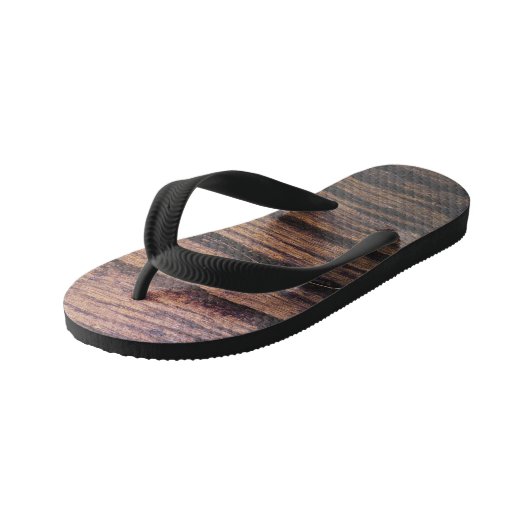 Mooi oud hout kinder teenslippers (Schuin)